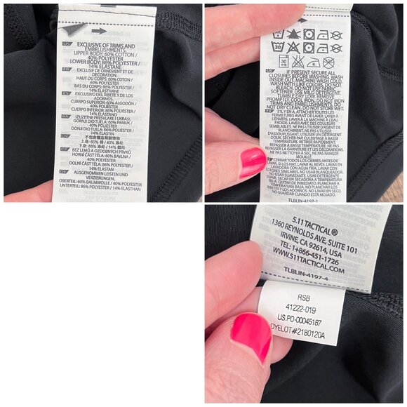 5.11 Cams Short Sleeve Base Layer Shirt Carry Conceal Padded 41222 Size XL Black - Picture 11 of 14